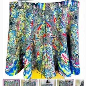 Bohemian Romeo & Juliet Couture Skirt Colorful Paisley  Hippie Large Size New